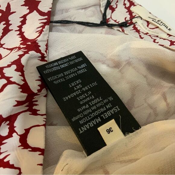 ISABEL MARANT 100% viscose Crepe Mini Skirt In Raspberry 36 - Picture 12 of 14